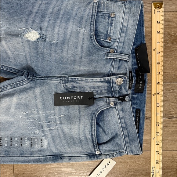 PacSun Blue Distressed Skinny Jeans - Picture 7 of 9